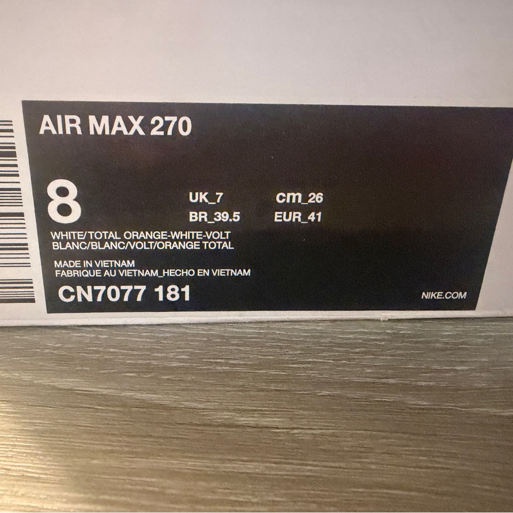 NIB! Men’s Nike AIRMAX 270 ‘Summer Gradient White’ - Picture 2 of 7